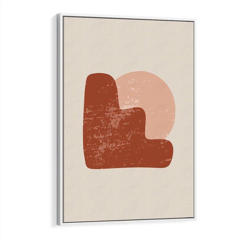 Obraz w ramie 50x70 - Przenikanie Granic - nowoczesny plakat, abstrakcyjne kształty - rama biała