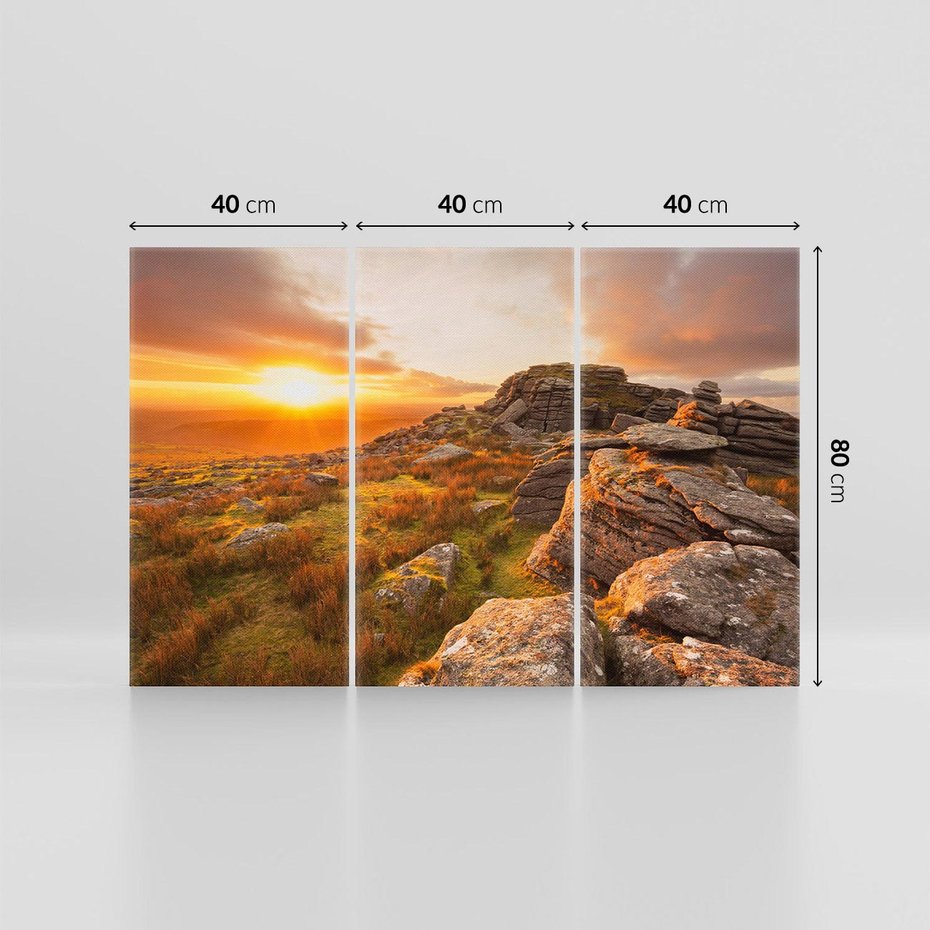 Obraz na płótnie 120x80 - Skały oplątane słońcem - skały, słońce