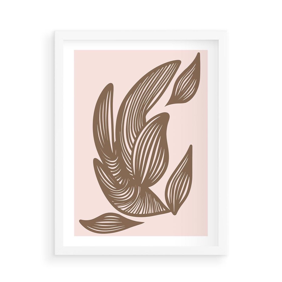 Plakat w ramie 50x70 - Nowoczesne Harmonie - skandynawski styl, plakat - rama biała