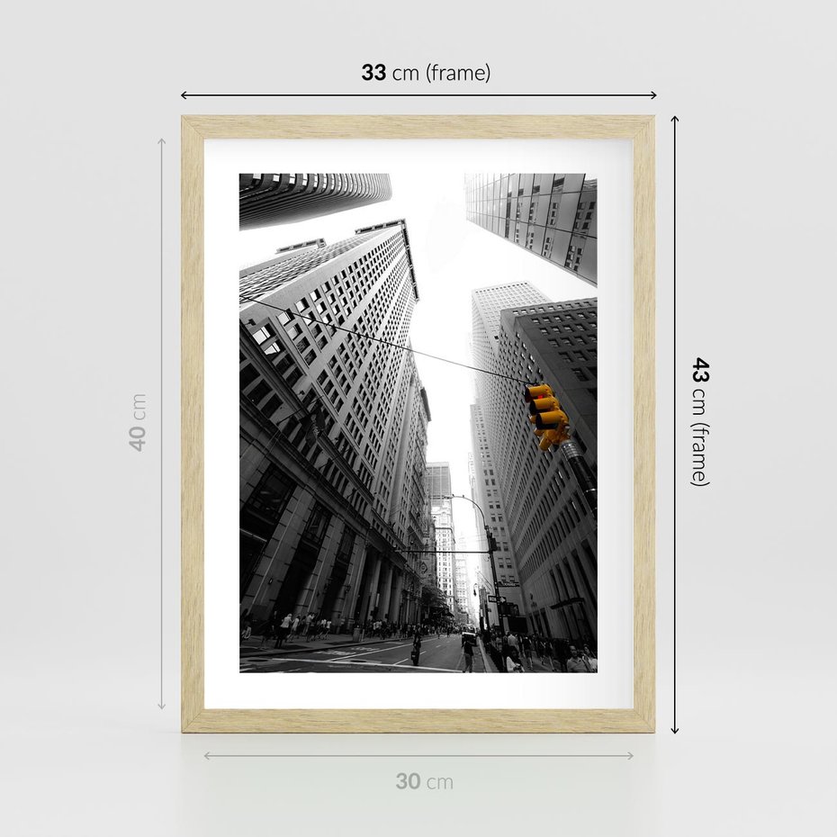 Plakat w ramie 30x40 - Miejskie Wieże - miasto, wieżowce - rama drewno