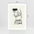 Plakat bez ramy 50x70 - Minimalistyczny Urok - szkic, kobieta w bieliźnie