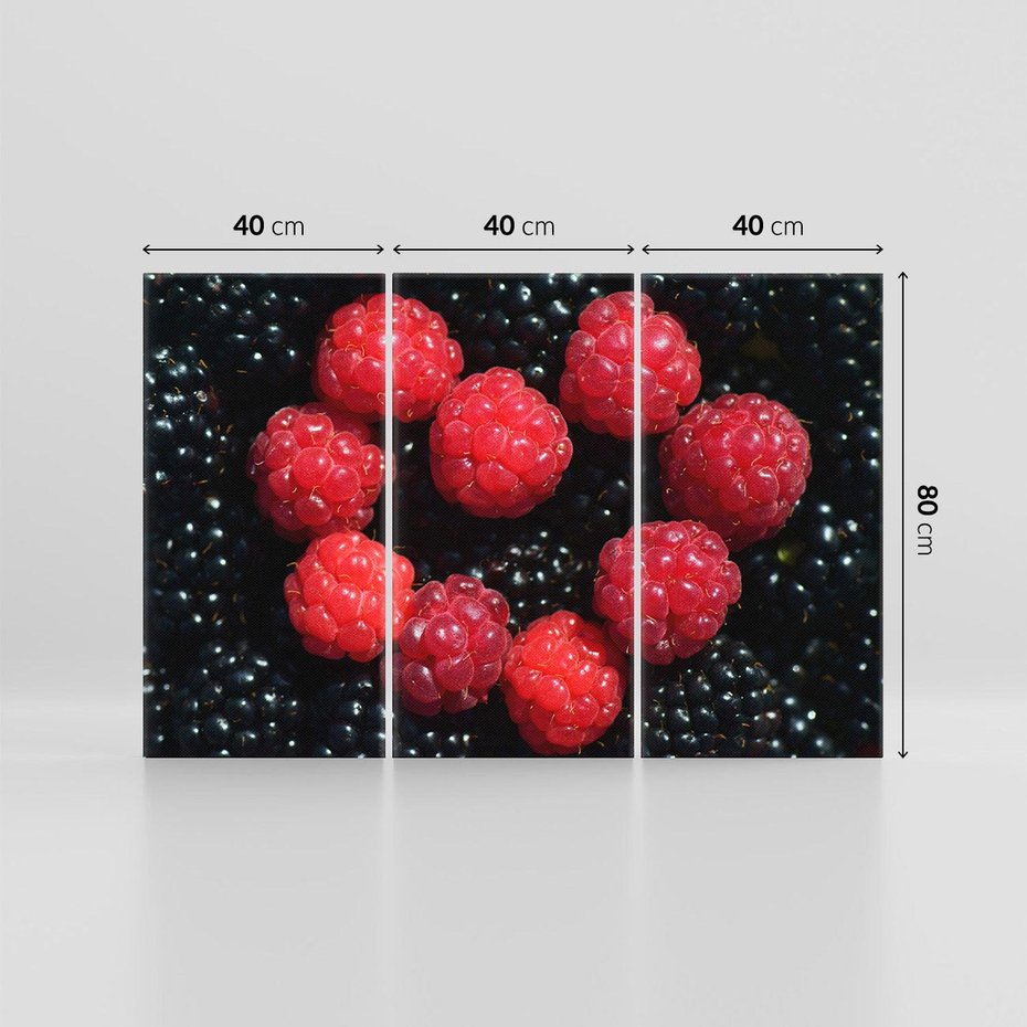 Obraz na płótnie 120x80 - Maliny Soczysta Eksplozja - maliny, owoce