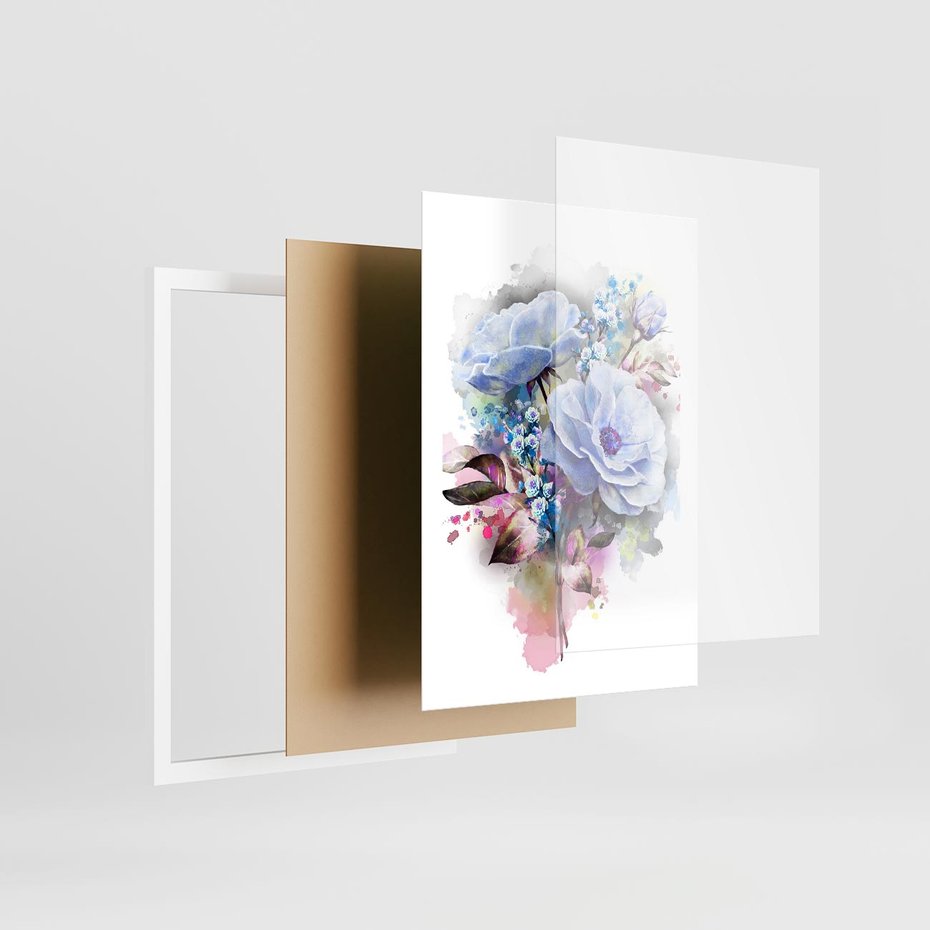 Plakat w ramie 50x70 - Kolorowa Ekspresja - kwiaty, graficzne - rama biała