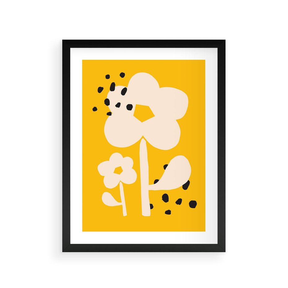 Plakat w ramie 30x40 - Bezgraniczne Impulsy - abstrakcyjny kwiat, plakat - rama czarna