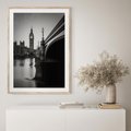 Plakat w ramie 50x70 - Majestatyczny Big Ben w Londynie - Londyn, most - rama drewno