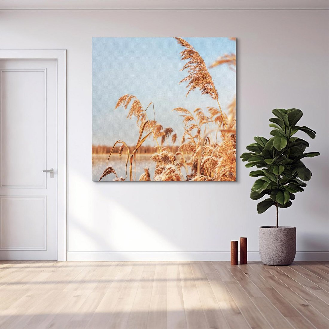 Obraz na płótnie 70x70 - Wyraz Stylu - trawy, boho