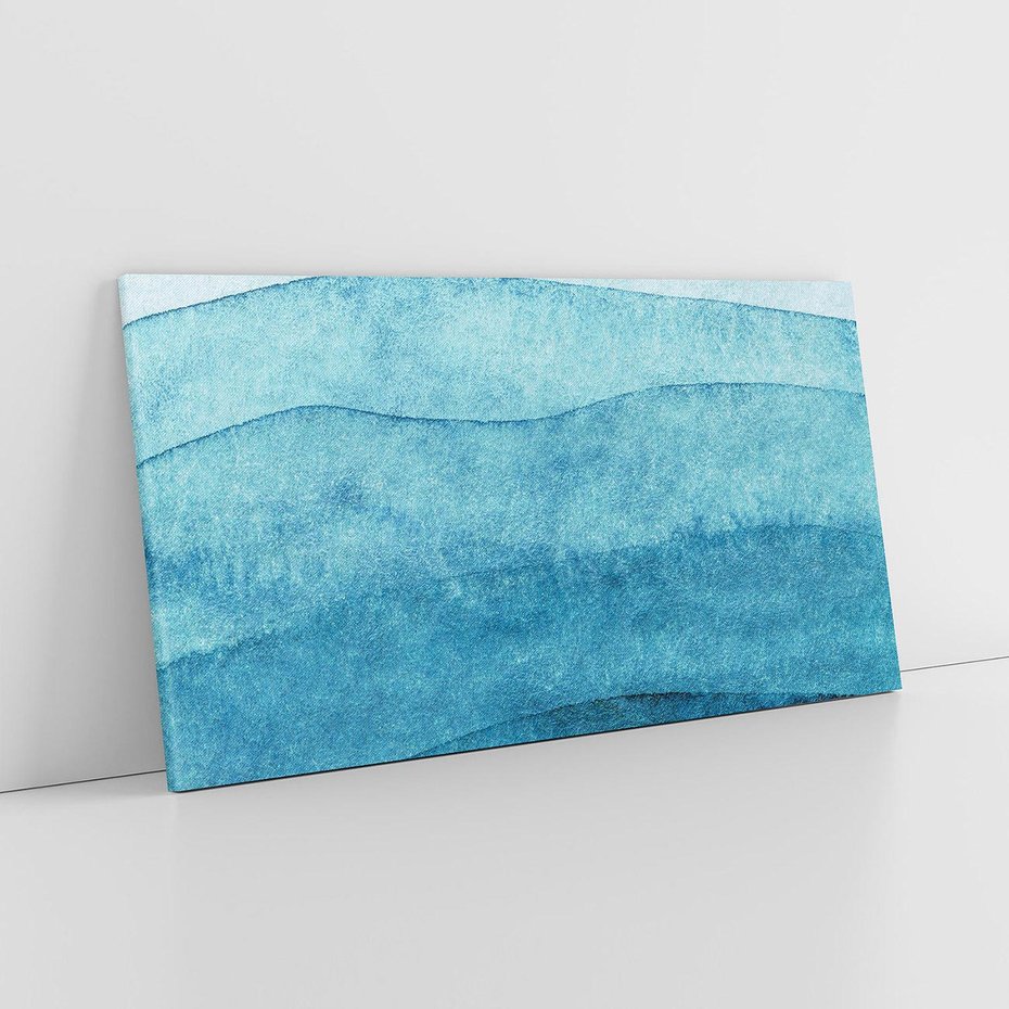 Obraz na płótnie 120x60 - Kolorowe fale akwareli - akwarela, fale