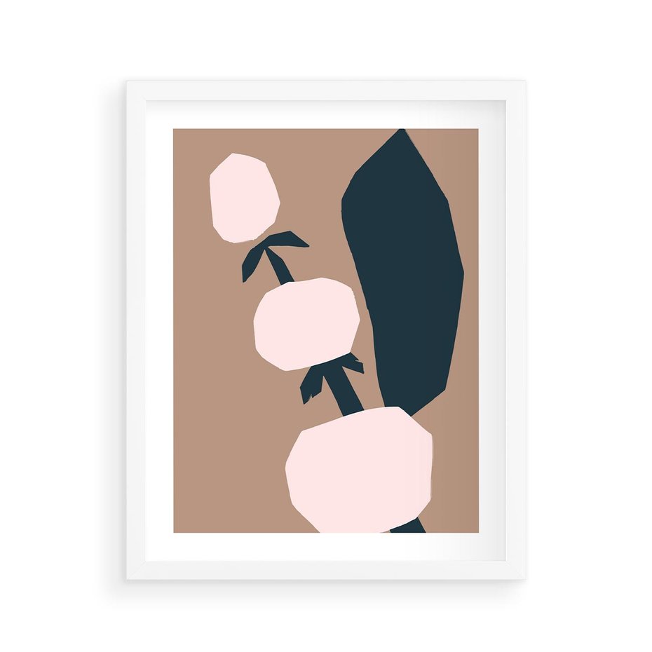 Plakat w ramie 40x50 - Harmonia Boho Ducha - abstrakcyjny obraz, plakat - rama biała