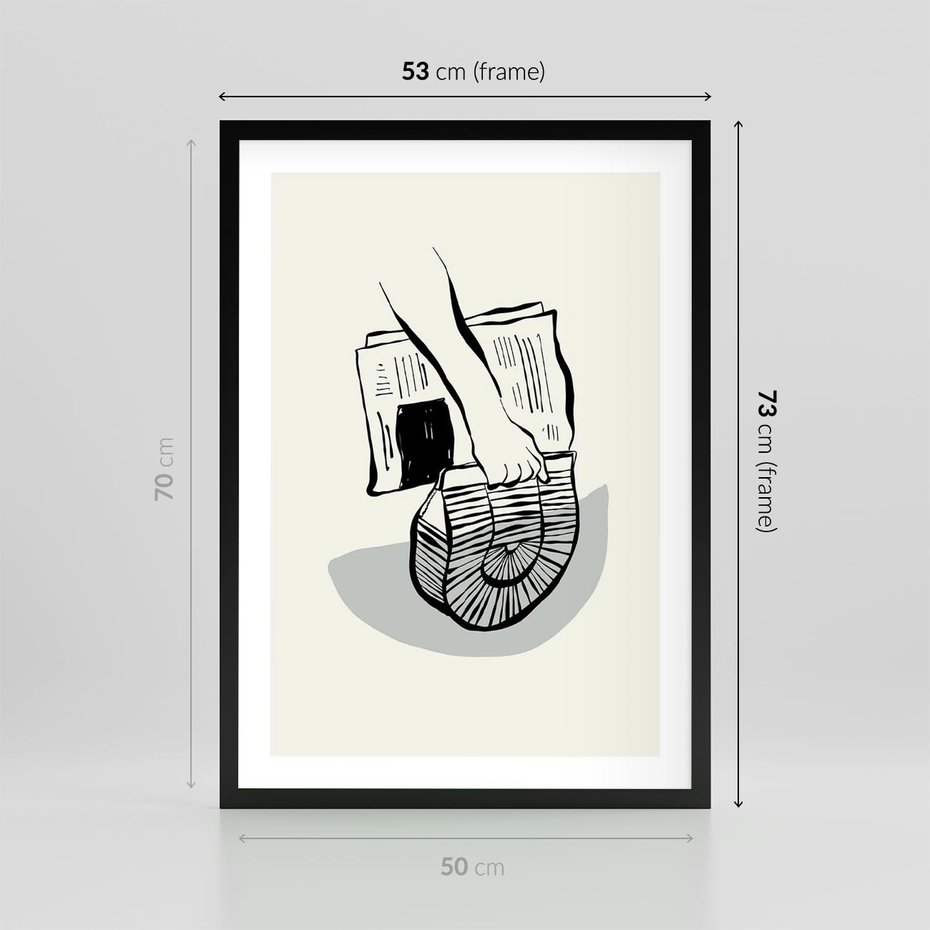 Plakat w ramie 50x70 - Szkicowe Gazetowe Inspiracje - grafika, szkic - rama czarna