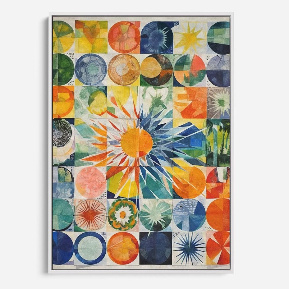 Obraz w ramie 50x70 - Rozkwitające Wzory Abstrakcji - abstrakcyjny obraz, mnogość kolorów - rama biała