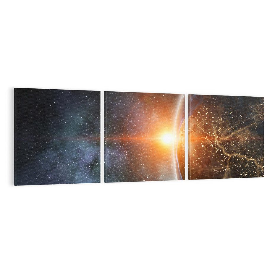 Obraz na płótnie 120x40 - Fascynująca kosmiczna aura - kosmos, ziemia