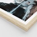 Plakat w ramie 50x70 - Zamarznięta Rzeka - zima w górach, zamarznięta rzeka - rama drewno