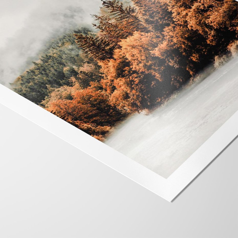 Plakat bez ramy 30x40 - Jesienna Mgła - las, góry