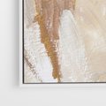 Obraz w ramie 100x70 - Elegancja w Złocistym Chaosie - złoto beż, abstrakcja - rama biała