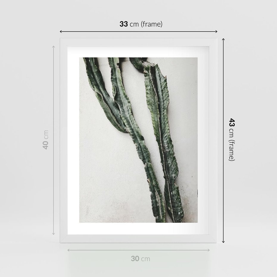 Plakat w ramie 30x40 - Zielona Roślina z Liśćmi - zielona roślina, liście - rama biała