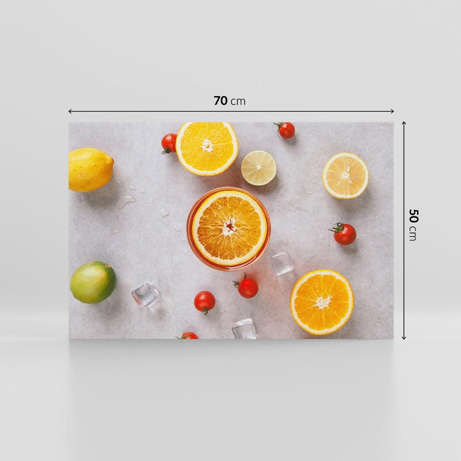 Obraz na płótnie 70x50 - Cytryny i Pomarańcze - Owoce Letniego Słońca - cytryny, pomarańcze