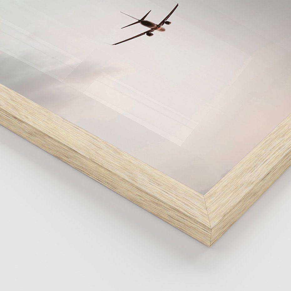 Zestaw obrazy w ramie 30x40 galeria - Wakacje, podróż, samolot, typografia - rama drewno