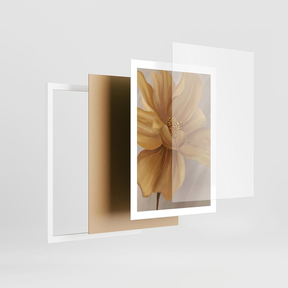 Plakat w ramie 50x70 - Kwiaty malowane olejem - eksplozja kolorów - kwiaty, malowane - rama biała