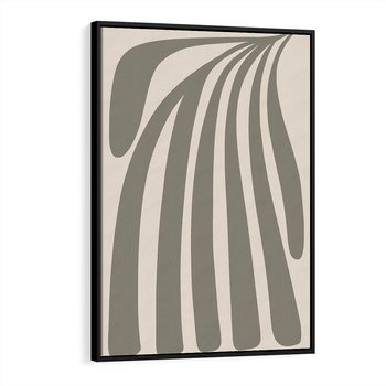 Obraz w ramie 50x70 - Beżowa Delikatność - nowoczesna sztuka, plakat modern - rama czarna