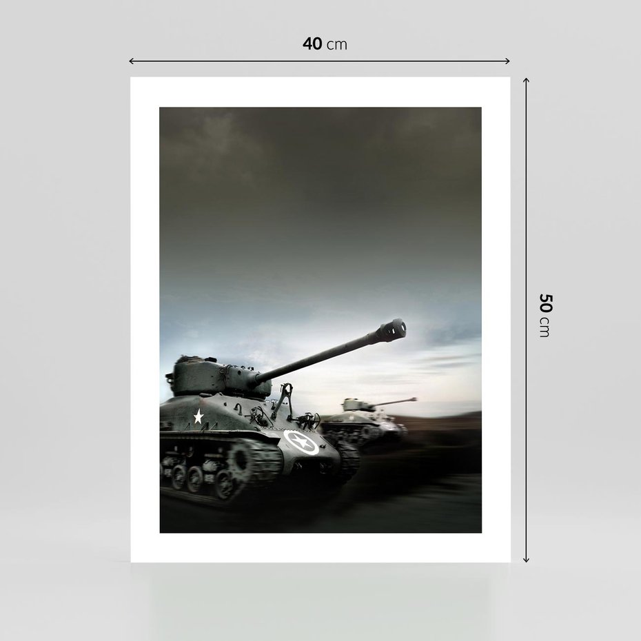 Plakat bez ramy 40x50 - Siła i determinacja: czołgi wojenne - czołgi, wojna