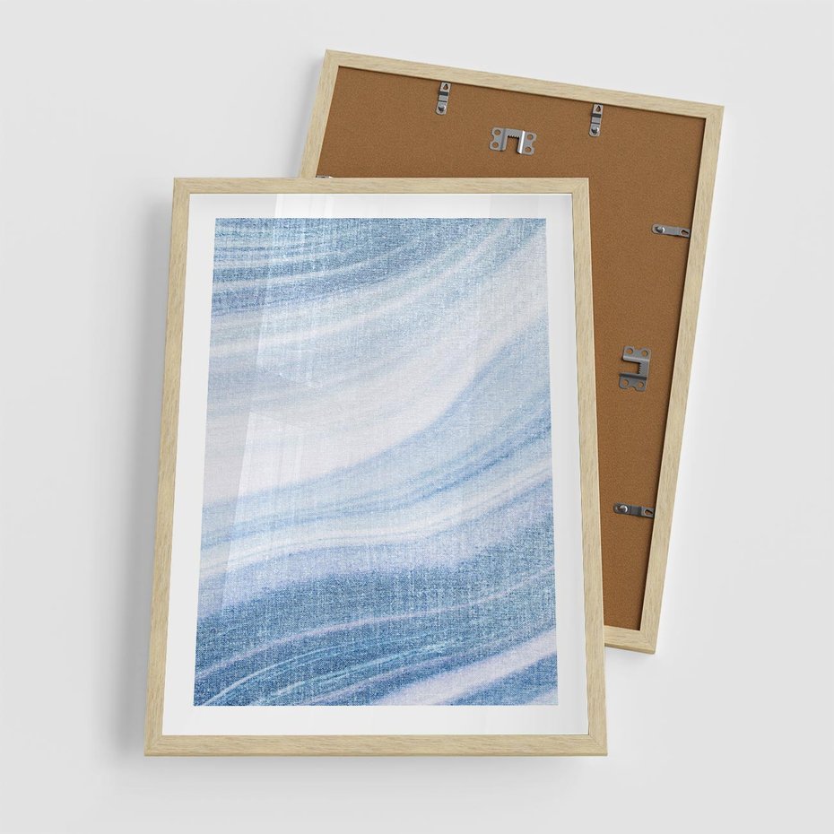 Plakat w ramie 50x70 - Abstrakcyjna akwarela - abstrakcja, akwarela - rama drewno
