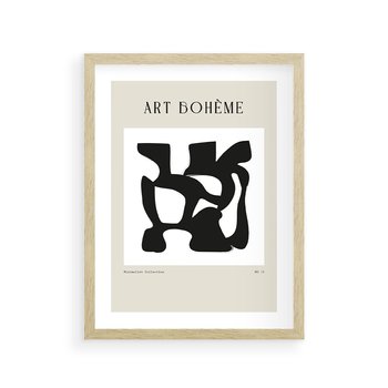 Plakat w ramie 50x70 - Boho Szepty - boho plakat, minimalizm - rama drewno