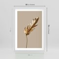Plakat w ramie 50x70 - Piękno w Detalu - złoty, liść - rama biała