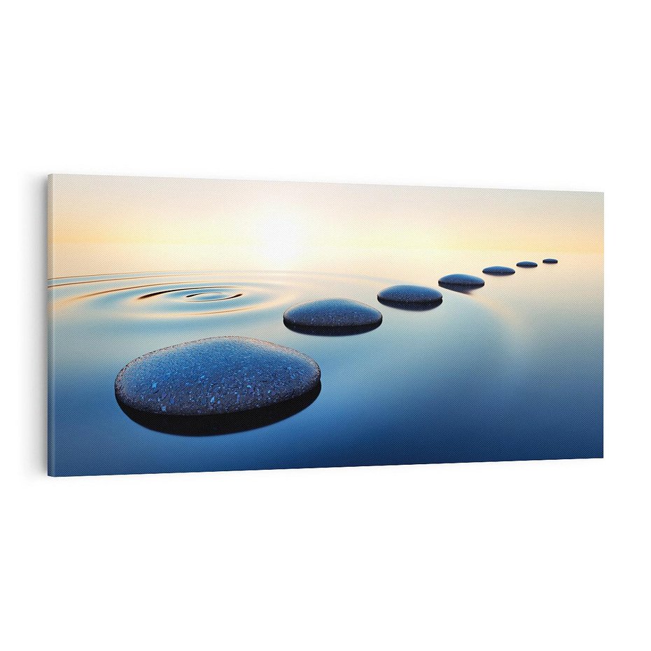 Obraz na płótnie 100x50 - Spokój kamieni w SPA - kamienie, woda