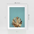 Plakat w ramie 40x50 - Piękno Natury - złote, liście - rama biała