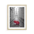 Plakat w ramie 30x40 - Kolorowy parasol w Paryżu - Paryż, parasol - rama drewno