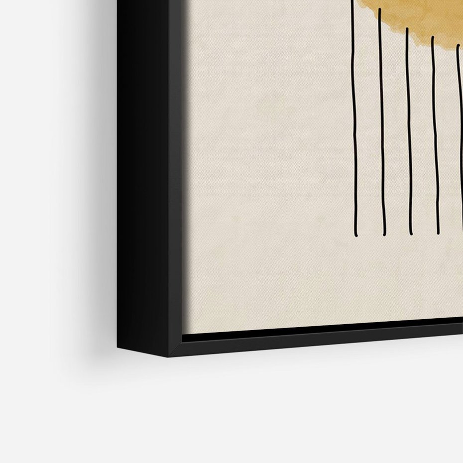 Obraz w ramie 50x70 - Podróżne Kreski - akwarelowa plama, geometryczne szkicowane kształty - rama czarna