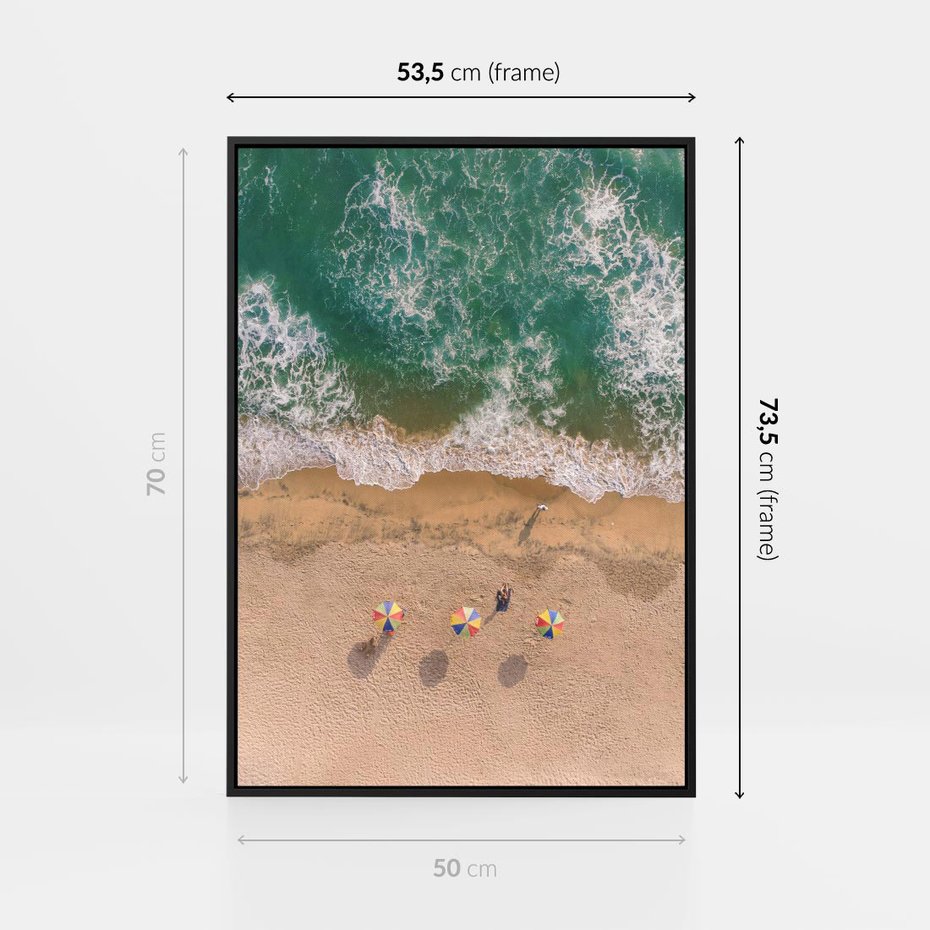 Obraz w ramie 50x70 - Letnie Wakacje na Horyzoncie - plaża, morze - rama czarna