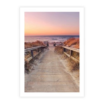Plakat bez ramy 30x40 - Spacer Wśród Przyboju - dróżka, morze
