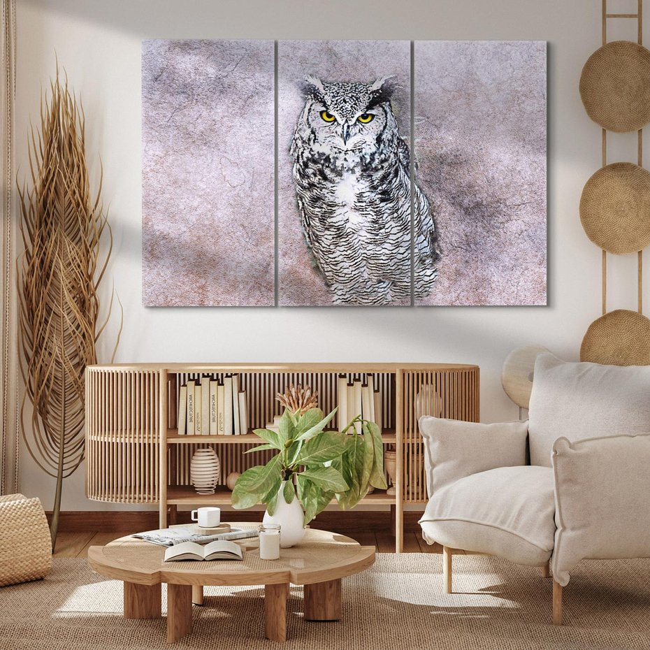 Obraz na płótnie 120x80 - Sztuka abstrakcyjna: Pies - sowa, sztuka