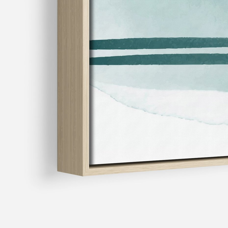 Obraz w ramie 50x70 - Turkusowy Świat - minimlizm, abstrakcja - rama drewno