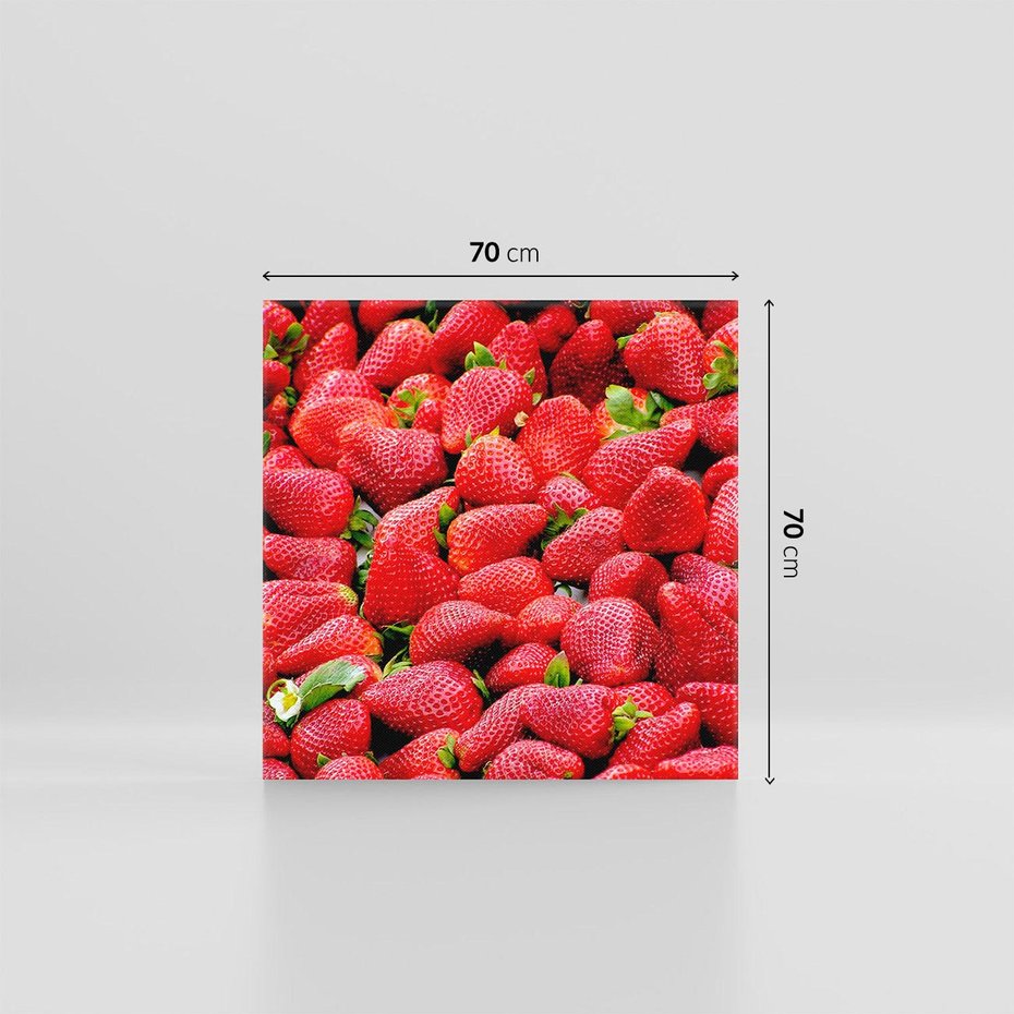 Obraz na płótnie 70x70 - Truskawki Czerwone Kropki Uczuć - truskawki, owoce