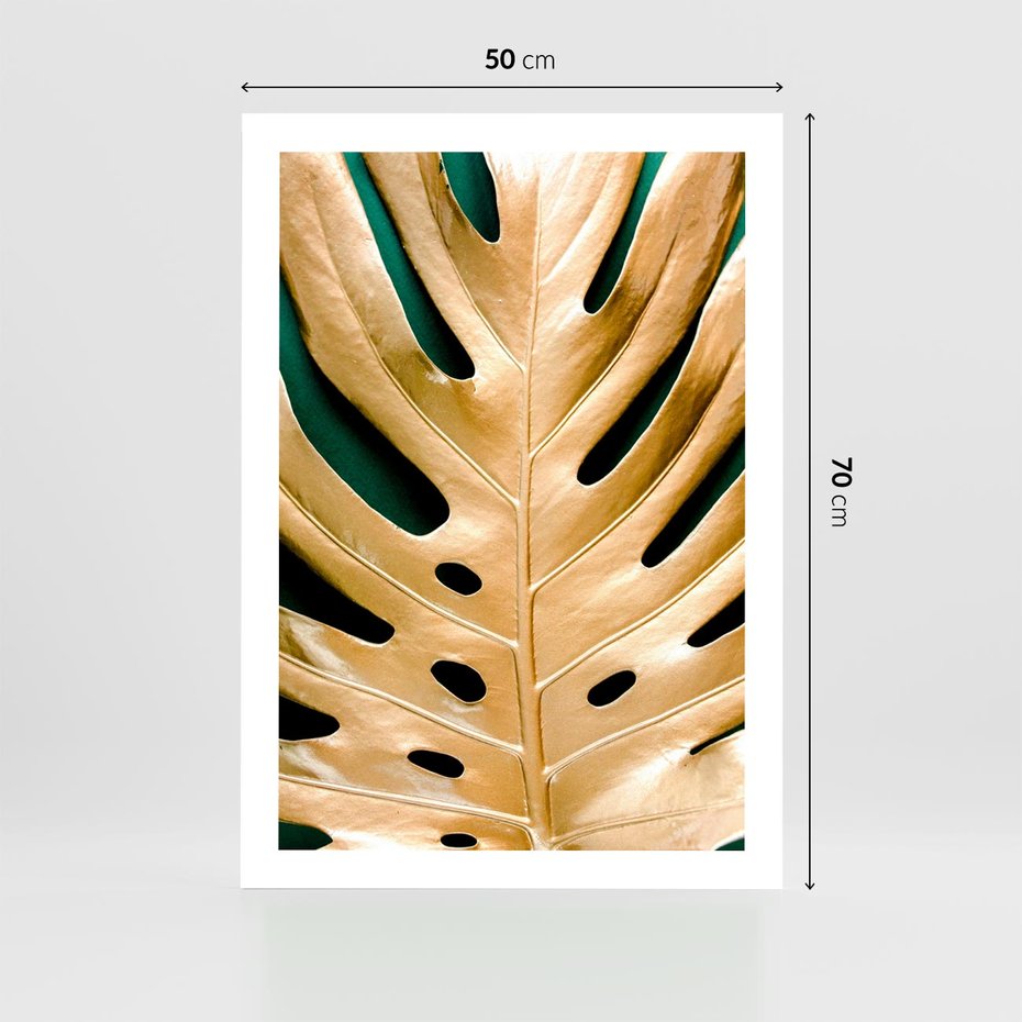 Plakat bez ramy 50x70 - Piękno i Styl - złote, liście