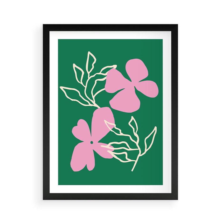 Plakat w ramie 50x70 - Wewnętrzne Fale - abstrakcyjny plakat, boho styl - rama czarna