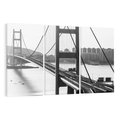 Obraz na płótnie 120x80 - Ikona Miasta - most Nowy Jork, czarno biała fotografia