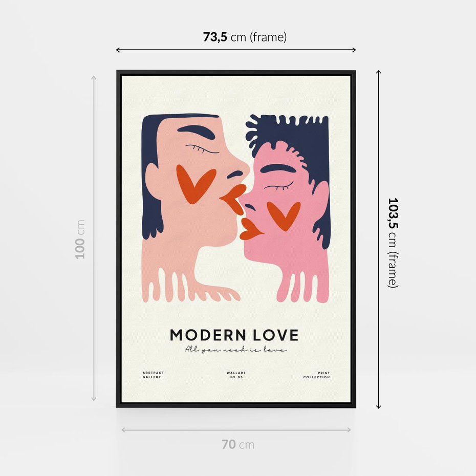 Obraz w ramie 70x100 - Miłość w Kompozycji - miłość, para zakochanych - rama czarna