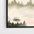 Obraz w ramie 50x70 - Przyroda Japonii - japońska akwarela, góry - rama czarna