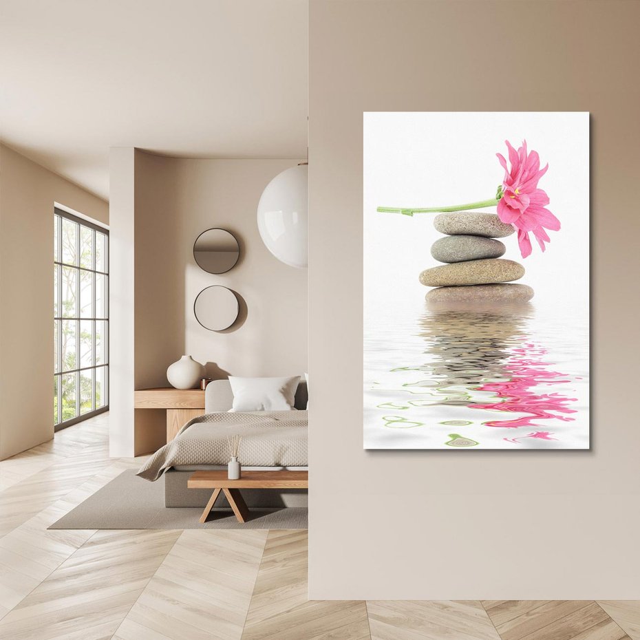 Obraz na płótnie 50x70 - Kwiatowe japońskie spa - japońskie, spa