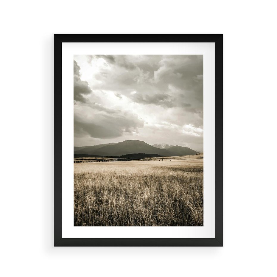 Plakat w ramie 40x50 - Nostalgiczny Krajobraz - pole, krajobraz - rama czarna