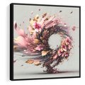 Obraz w ramie 50x50 - Kwiatowy Wir - nowoczesna grafika komputerowa, wir z kwiatów - rama czarna