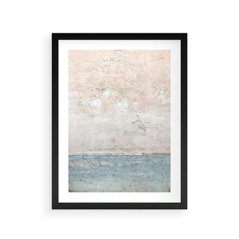 Plakat w ramie 40x50 - Obraz Starej Ściany z Delikatnymi Odcieniami - ściana, stara ściana - rama czarna