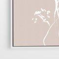 Obraz w ramie 50x70 - Harmonijne Mini Boho - minimalistyczny delikatny obraz, beżowe odcienie - rama biała