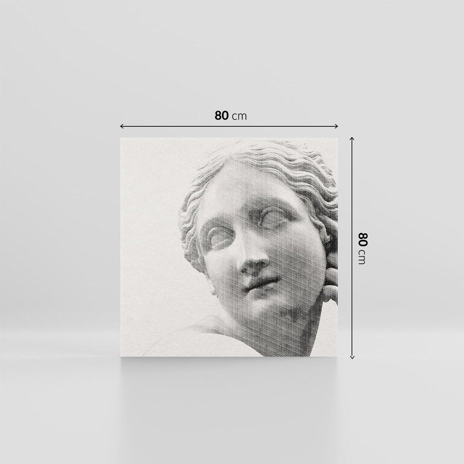 Obraz na płótnie 80x80 - Szarość w Kamieniu - monochromatyczna marmurowa rzeźba, odcienie szarości