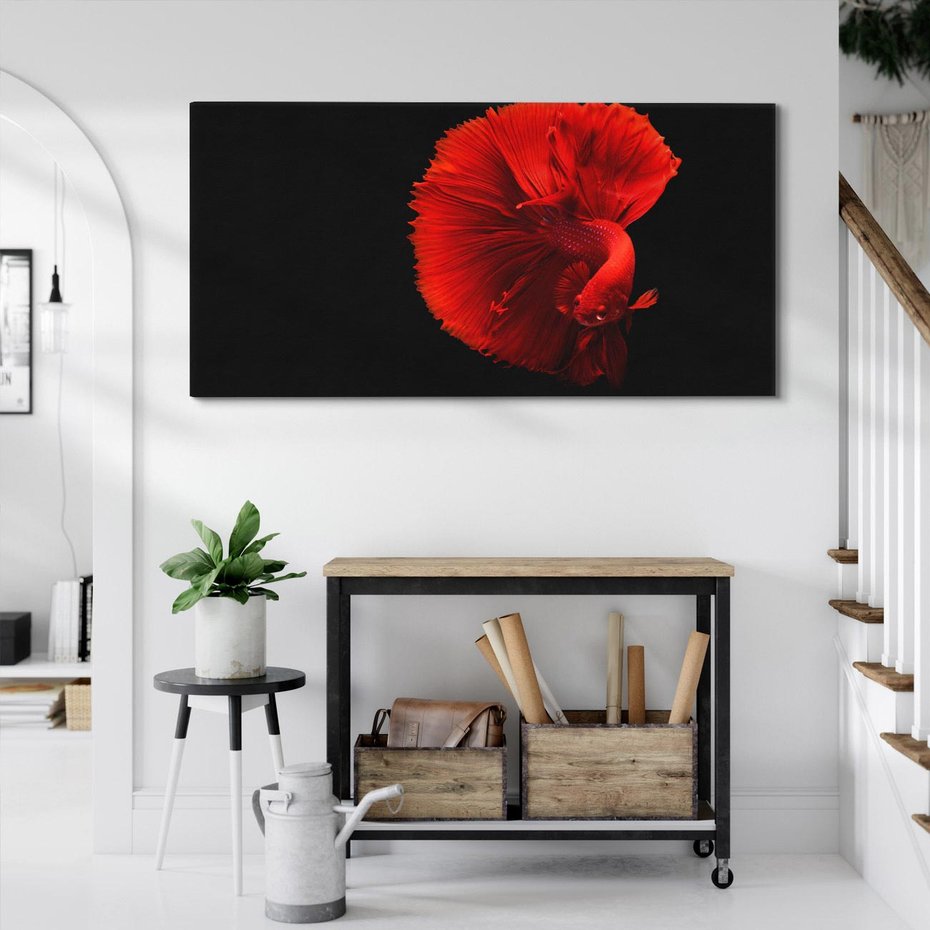 Obraz na płótnie 140x70 - Ryba wśród fal - ryba, morze