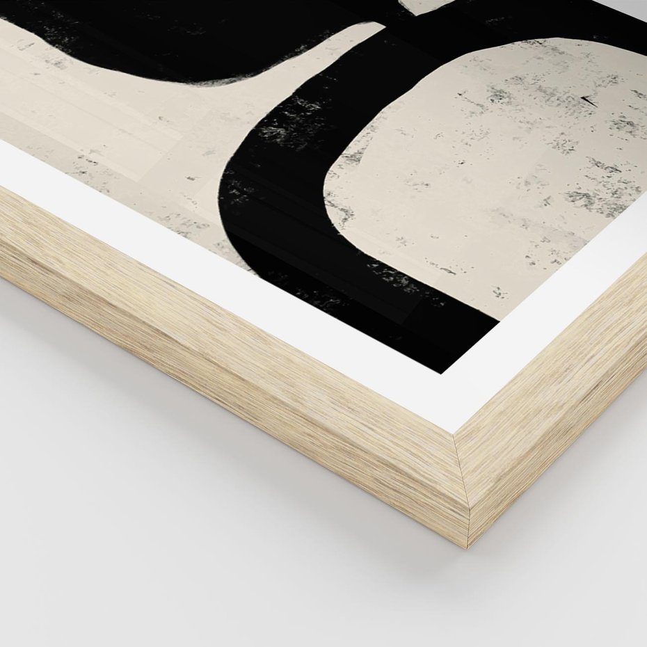 Plakat w ramie 40x50 - Przenikające Plamy - abstrakcyjna sztuka, minimalizm - rama drewno