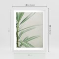Plakat w ramie 40x50 - Minimalistyczna Tropikalna Harmonia - tropikalna roślina, zielone liście - rama biała